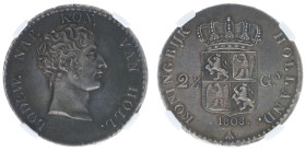 Koninkrijk Holland (Lodewijk Napoleon 1806-1810) - 2½ Gulden 1808 Lodewijk Napoleon mm. bee (vgl. Sch. 136b /RR) with edge lettering 'DE NAAM DES HEER...