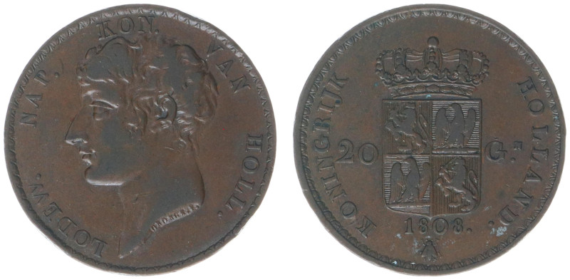 Koninkrijk Holland (Lodewijk Napoleon 1806-1810) - 20 Gulden 1808 with portrait ...