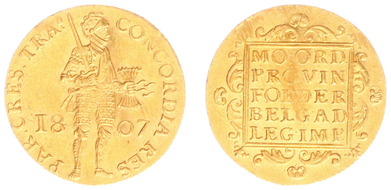 Koninkrijk Holland (Lodewijk Napoleon 1806-1810) - Gouden Dukaat 1807 with strai...