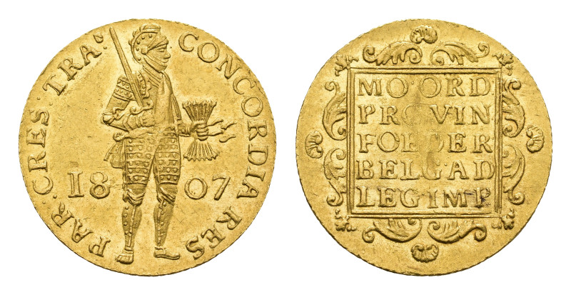 Koninkrijk Holland (Lodewijk Napoleon 1806-1810) - Gouden Dukaat 1807 with strai...