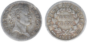 Nederland onder Napoleon (1810-1813) - ½ Franc 1812 mm. fish (Sch. 171 RR) - 2.52 gram - XF+ - mintage 5.066 ex. - very rare