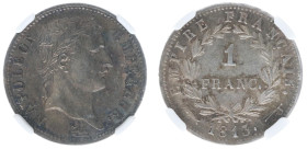 Nederland onder Napoleon (1810-1813) - 1 Franc 1813 mm. Flag (Sch. 170 /R) - mintage: 87.095 ex. - NGC MS62 - Cert. # 8361723-019 - NGC: Top Pop - Rar...