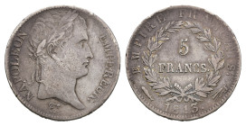 Nederland onder Napoleon (1810-1813) - 5 Francs 1813 mast/bream (Sch. 166/R) - F+, edge knocks - mintage: 212.540 ex.