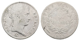 Nederland onder Napoleon (1810-1813) - 5 Francs 1813 mast/bream (Sch. 166/R) - F+, mintage: 212.540 ex.
