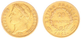 Nederland onder Napoleon (1810-1813) - 20 Francs 1813 mm. Flag (Sch. 164) - 6.41 gram - VF