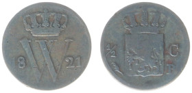 Koninkrijk NL Willem I (1815-1840) - ½ Cent 1821 B (Sch. 366/R) - F - rare