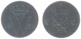 Koninkrijk NL Willem I (1815-1840) - ½ Cent 1824 U (Sch. 355) - a.VF