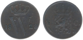 Koninkrijk NL Willem I (1815-1840) - ½ Cent 1828 B (Sch. 373) - F/VF, ex collection Coenen
