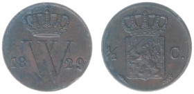 Koninkrijk NL Willem I (1815-1840) - ½ Cent 1829 U (Sch. 359) - VF+