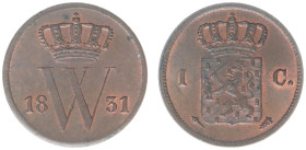 Koninkrijk NL Willem I (1815-1840) - 1 Cent 1831 (Sch 334) - a.UNC, orig. mint color, Ex collection Coenen