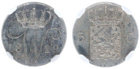 Koninkrijk NL Willem I (1815-1840) - 5 Cent 1819 U (Sch. 315/RR) - mintage: 3000 pieces - NGC UNC Details - Cleaned - Cert. # 8361721-006 - Very rare,...