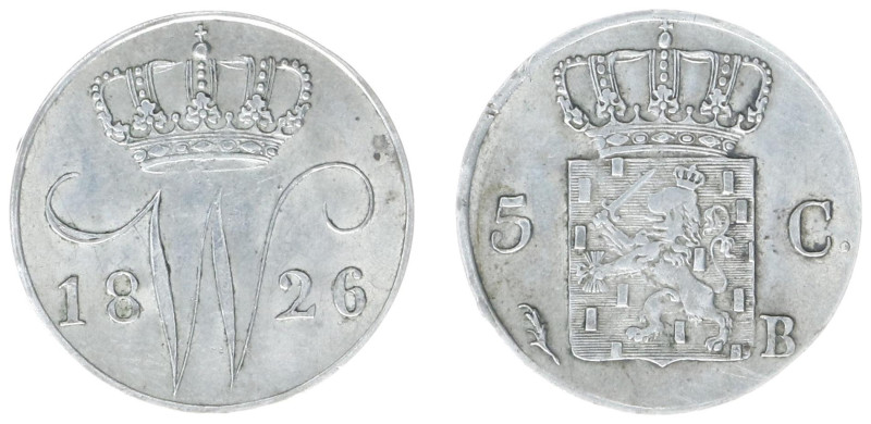 Koninkrijk NL Willem I (1815-1840) - 5 Cent 1826 B (Sch. 319) - a.XF