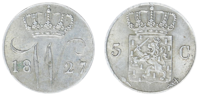 Koninkrijk NL Willem I (1815-1840) - 5 Cent 1827 U (Sch. 317) - XF+