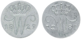 Koninkrijk NL Willem I (1815-1840) - 5 Cent 1827 U (Sch. 317) Misstrike 'obverse incuse on reverse' - good VF, ex collection Coenen