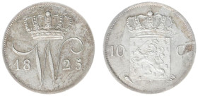 Koninkrijk NL Willem I (1815-1840) - 10 Cent 1825 U (Sch. 305) irregular flan - UNC - Original luster