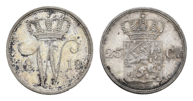 Koninkrijk NL Willem I (1815-1840) - 25 Cent 1819 U (Sch. 287 /RR) - VF, only so...