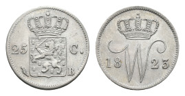 Koninkrijk NL Willem I (1815-1840) - 25 Cent 1823 B/22 OVERDATE (Sch. -) - VF