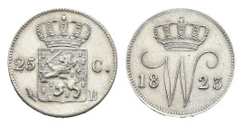 Koninkrijk NL Willem I (1815-1840) - 25 Cent 1823 B/22 OVERDATE (Sch. -) - VF+