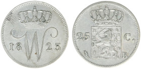 Koninkrijk NL Willem I (1815-1840) - 25 Cent 1823 B/22 OVERDATE (Sch. -) - good VF, ex collection Coenen