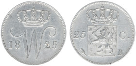 Koninkrijk NL Willem I (1815-1840) - 25 Cent 1825 B (Sch. 296) - a.XF, ex collection Coenen
