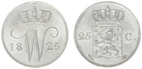 Koninkrijk NL Willem I (1815-1840) - 25 Cent 1825 U (Sch. 289) - aUNC, original luster, Ex Collection Coenen