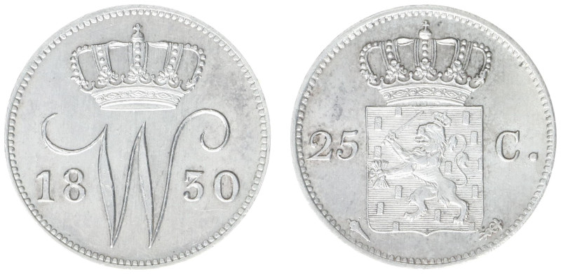 Koninkrijk NL Willem I (1815-1840) - 25 Cent 1830 U (Sch. 292) - good XF, Ex col...