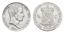 Koninkrijk NL Willem I (1815-1840) - ½ Gulden 1818 U (Sch. 279/R) - 5.35 gram - VF - rare (mintage 50.558 pcs)
