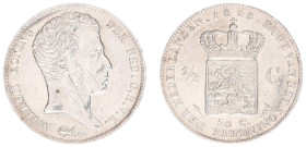 Koninkrijk NL Willem I (1815-1840) - ½ Gulden 1818 U (Sch. 279/R) - a.XF, adjusment marks on obv. - rare (mintage 50.558 pcs)