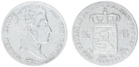 Koninkrijk NL Willem I (1815-1840) - ½ Gulden 1822 U (Sch. 281a) without name Michaut on truncation - a.VF