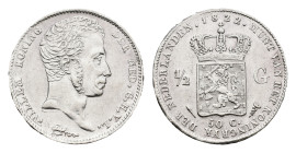 Koninkrijk NL Willem I (1815-1840) - ½ Gulden 1822 U (Sch. 281a) without name Michaut on truncation - VF+
