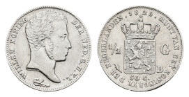 Koninkrijk NL Willem I (1815-1840) - ½ Gulden 1829 B/1823 B OVERDATE (Sch. 282) - 5.32 gram - VF