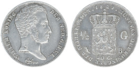 Koninkrijk NL Willem I (1815-1840) - ½ Gulden 1829 B/1823 OVERDATE (Sch. 282) - VF