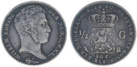 Koninkrijk NL Willem I (1815-1840) - ½ Gulden 1830 B altered date from 182_ (cf. Sch. 283) - VF-