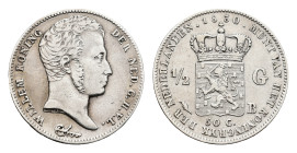 Koninkrijk NL Willem I (1815-1840) - ½ Gulden 1830 B altered date from 182_ (cf. Sch. 283) - 5.32 gram - VF