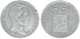 Koninkrijk NL Willem I (1815-1840) - 1 Gulden 1820 U (Sch. 260) - a.VF, flan defect