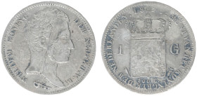 Koninkrijk NL Willem I (1815-1840) - 1 Gulden 1821 U (Sch. 261) - F, corrosion