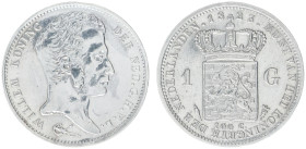 Koninkrijk NL Willem I (1815-1840) - 1 Gulden 1823 U (Sch. 263) - XF-, polished, ex F.C. Pliester Guldencollectie