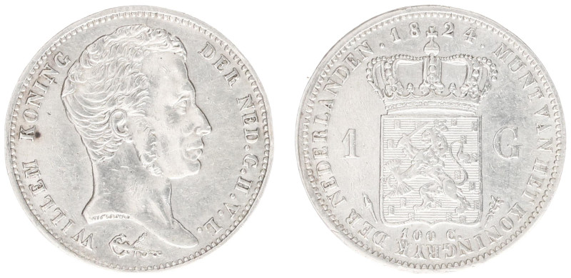Koninkrijk NL Willem I (1815-1840) - 1 Gulden 1824 U (Sch. 264) - VF