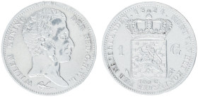 Koninkrijk NL Willem I (1815-1840) - 1 Gulden 1824 U (Sch. 264) - VF, polished