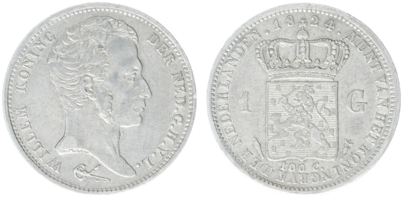 Koninkrijk NL Willem I (1815-1840) - 1 Gulden 1824 U (Sch. 264) - VF+