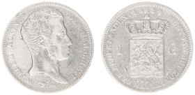 Koninkrijk NL Willem I (1815-1840) - 1 Gulden 1824 U with dash between crown and coat of arms (Sch. 264a) - VF