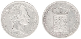 Koninkrijk NL Willem I (1815-1840) - 1 Gulden 1824 U with dash between crown and coat of arms (Sch. 264a) - VF