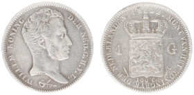Koninkrijk NL Willem I (1815-1840) - 1 Gulden 1832/24 OVERDATE (Sch. 267ab) - F/VF