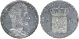 Koninkrijk NL Willem I (1815-1840) - 3 Gulden 1818 U (Sch. 240b/RRR) Pattern with smaller bust and narrower neck, finer finish of the hair - struck wi...