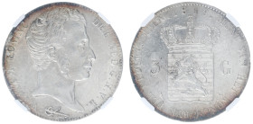 Koninkrijk NL Willem I (1815-1840) - 3 Gulden 1819 U (Sch. 241) - in NGC slab MS 60 (#8238002-001)