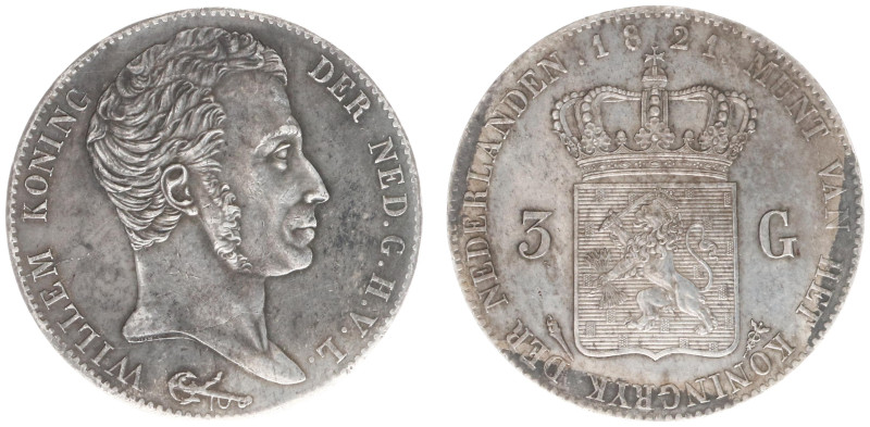 Koninkrijk NL Willem I (1815-1840) - 3 Gulden 1821 U (Sch. 243) - XF