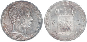 Koninkrijk NL Willem I (1815-1840) - 3 Gulden 1830 U/1824 OVERDATE (Sch. 248b) - good XF