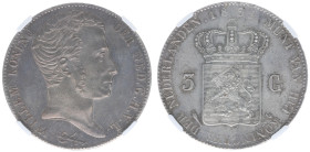 Koninkrijk NL Willem I (1815-1840) - 3 Gulden 1831/24 OVERDATE (Sch. 249A) in NGC slab - UNC DETAILS
