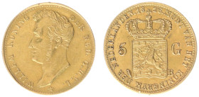 Koninkrijk NL Willem I (1815-1840) - 5 Gulden 1826 B (Sch. 197) - Gold - VF+, polished and trace of mounting