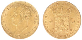 Koninkrijk NL Willem I (1815-1840) - 5 Gulden 1827 B (Sch. 198) - Gold - XF-